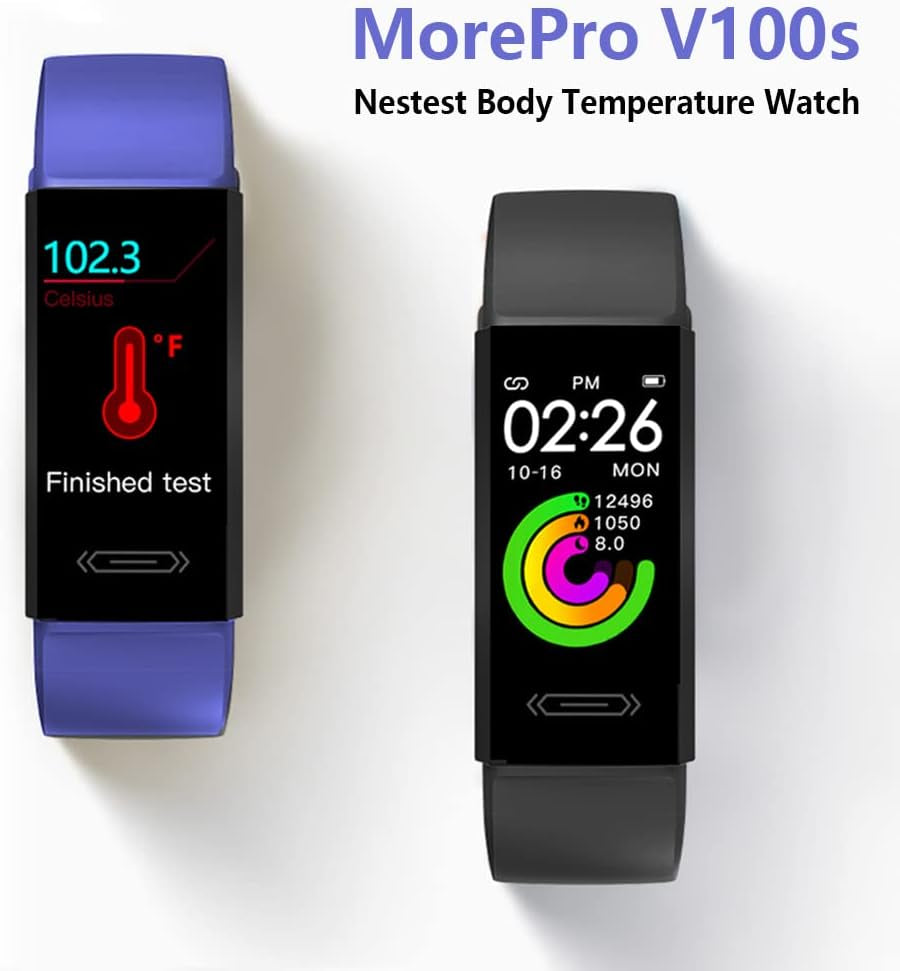 Fitness Activity Tracker, Temperature Measurement Heart Rate Blood Pressure Monitor IP68 Waterproof Smart Watch,Sleep Tracking Pedometer Calories Counter Health Bracelet for Women Men Kids