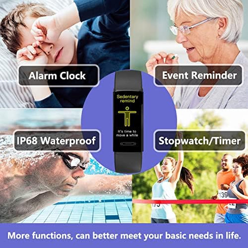 Fitness Activity Tracker, Temperature Measurement Heart Rate Blood Pressure Monitor IP68 Waterproof Smart Watch,Sleep Tracking Pedometer Calories Counter Health Bracelet for Women Men Kids