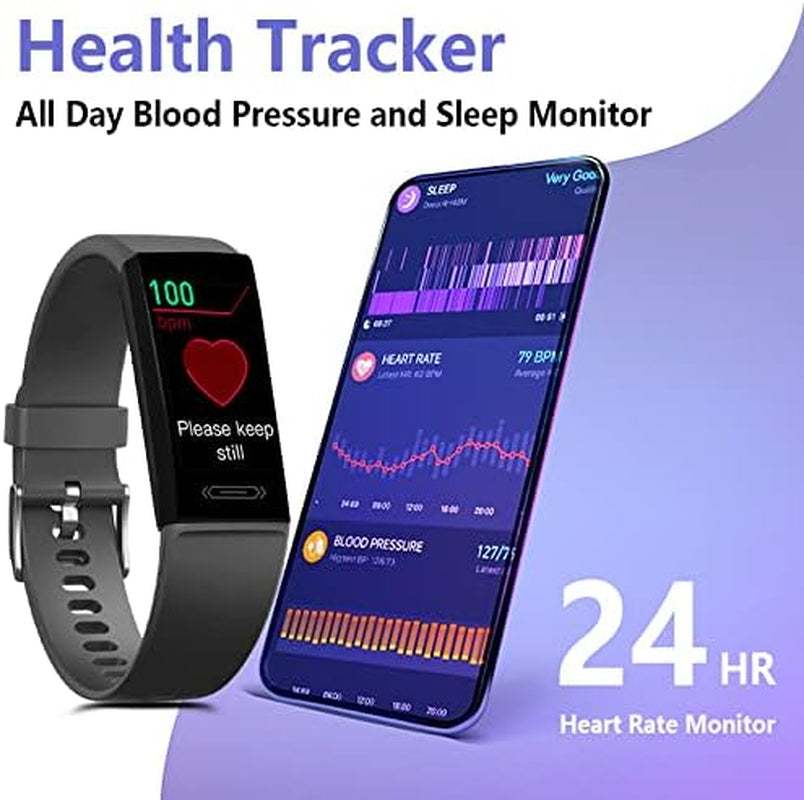 Fitness Activity Tracker, Temperature Measurement Heart Rate Blood Pressure Monitor IP68 Waterproof Smart Watch,Sleep Tracking Pedometer Calories Counter Health Bracelet for Women Men Kids