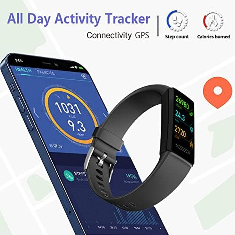 Fitness Activity Tracker, Temperature Measurement Heart Rate Blood Pressure Monitor IP68 Waterproof Smart Watch,Sleep Tracking Pedometer Calories Counter Health Bracelet for Women Men Kids